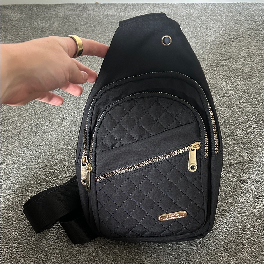 Black Quilted Women's Sling Bag